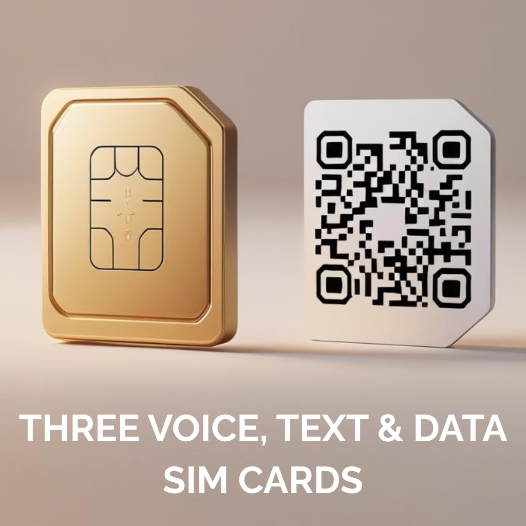 Three Voice, Text & Data SIMs