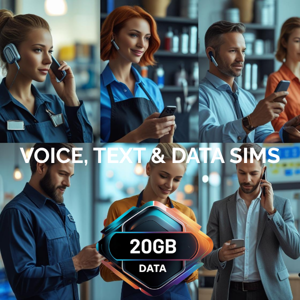 20GB Voice, Text & Data SIM Cards