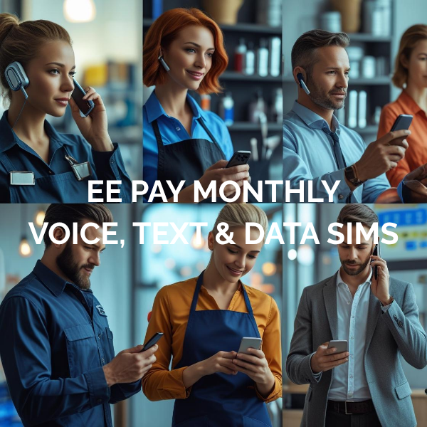EE Pay Monthly SIM Cards - Voice, Text & Data