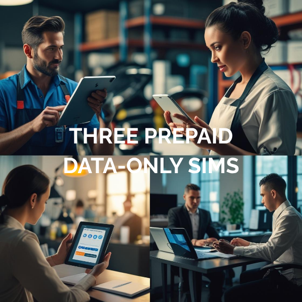 Three Prepaid SIM Cards - Data Only