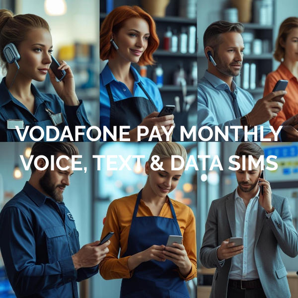 Vodafone Pay Monthly SIM Cards - Voice, Text & Data