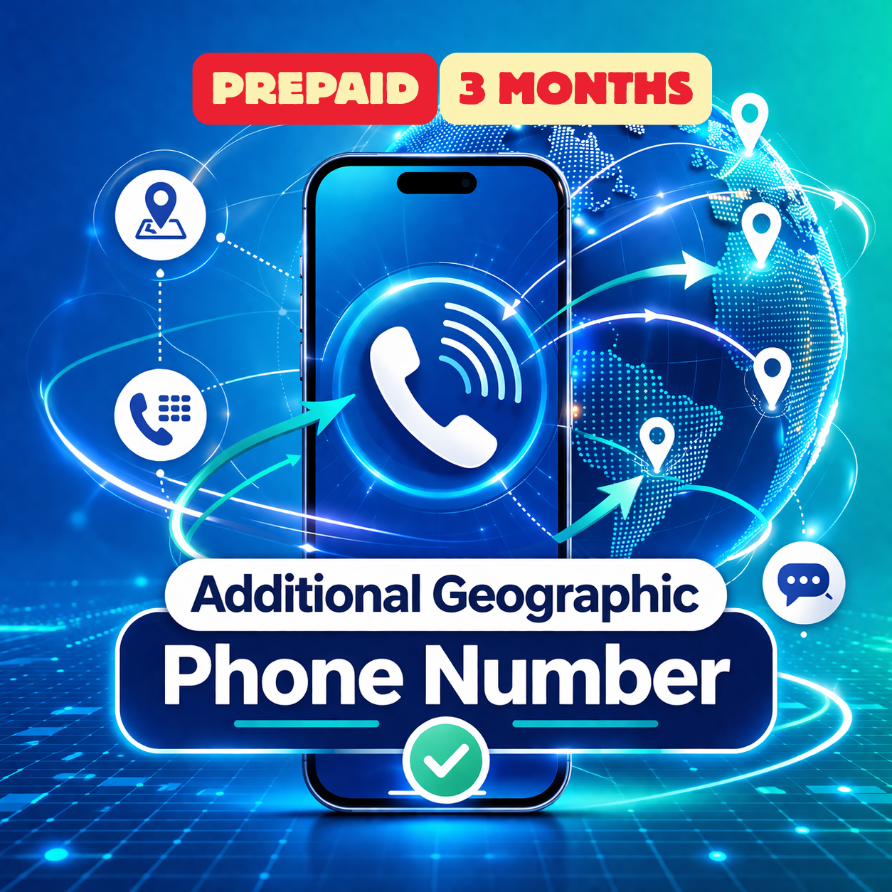 Additional Geographic Phone Number 3-Month Prepaid Add-on
