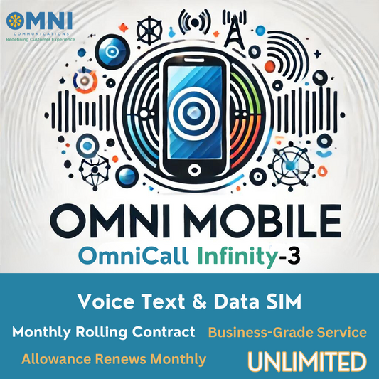 OmniCall Infinity-3 (Three) - Pay Monthly Unlimited Voice, Text & Data SIM - Monthly Rolling Contract