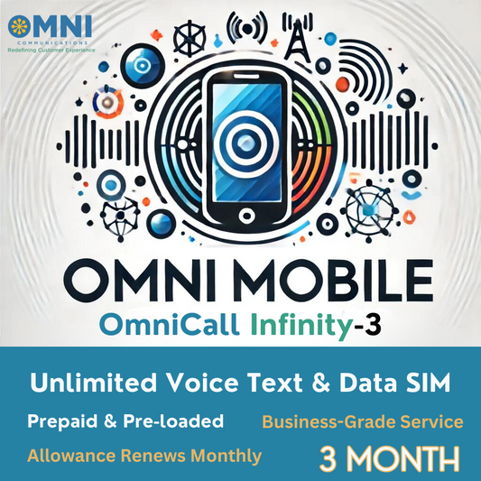 OmniCall Infinity-3 (Three) - Prepaid Unlimited Voice, Text & Data SIM - 3 Months