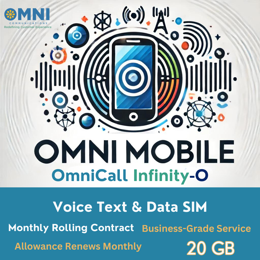 OmniCall Infinity-O (O2) - Pay Monthly Voice, Text & 20GB Data SIM - Monthly Rolling Contract