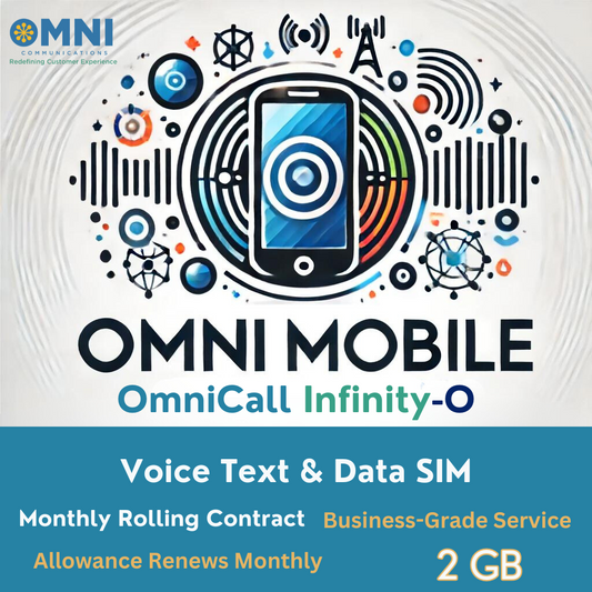 OmniCall Infinity-O (O2) - Pay Monthly Voice, Text & 2GB Data SIM - Monthly Rolling Contract