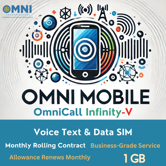 OmniCall Infinity-V (Vodafone) - Pay Monthly Voice, Text & 1GB Data SIM - Monthly Rolling Contract