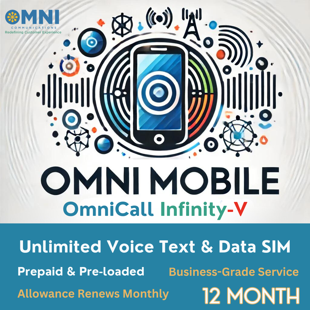 OmniCall Infinity-V (Vodafone) - Prepaid Unlimited Voice, Text & Data SIM - 12 Months (Fixed Term)