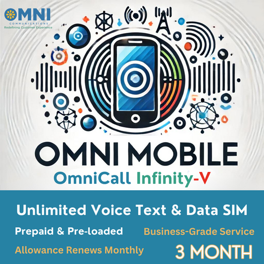OmniCall Infinity-V (Vodafone) - Prepaid Unlimited Voice, Text & Data SIM - 3 Months (Fixed Term)