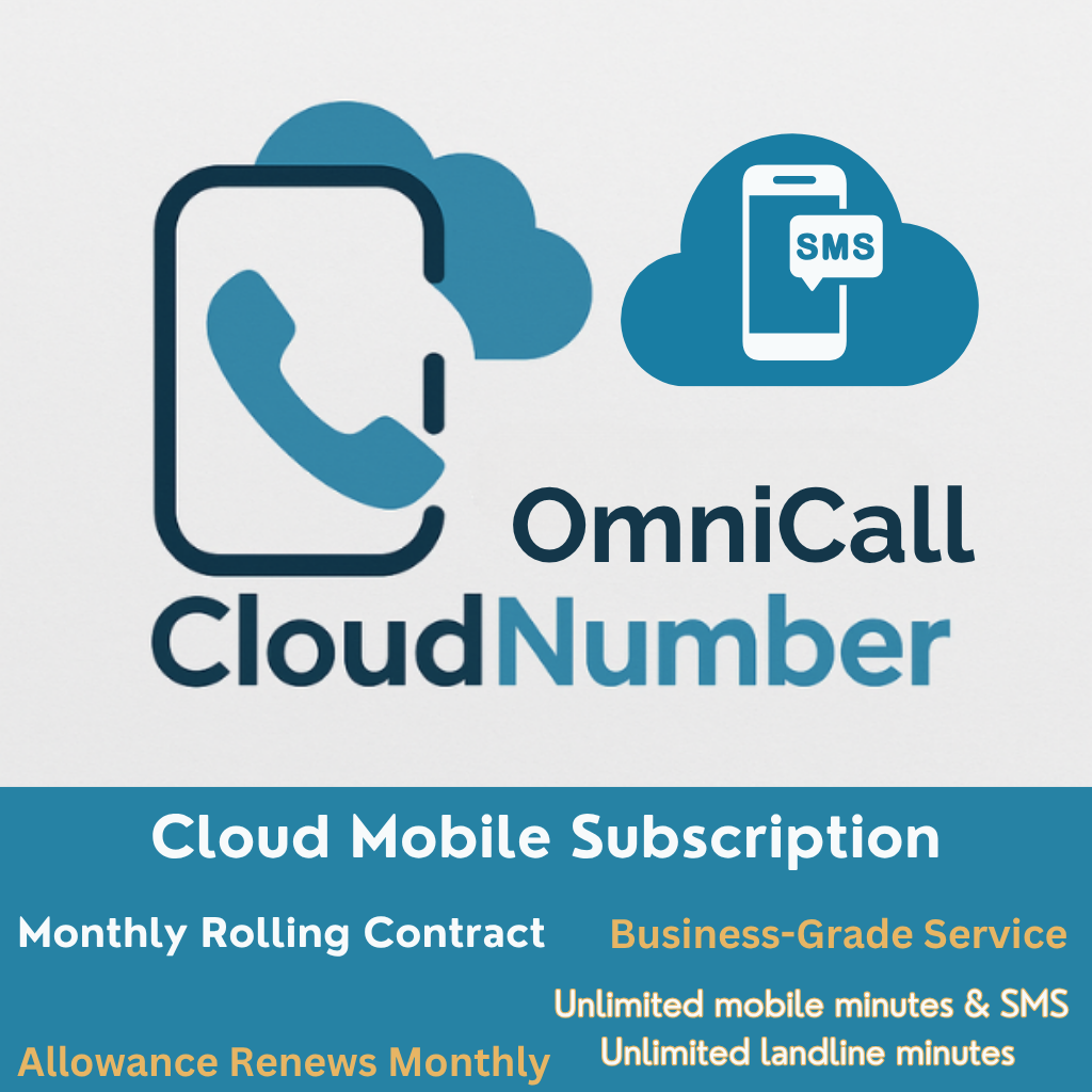 OmniCall CloudNumber - Pay Monthly Voice & Text-Only Cloud Mobile (VoIP) Services Subscription - Monthly Rolling Contract