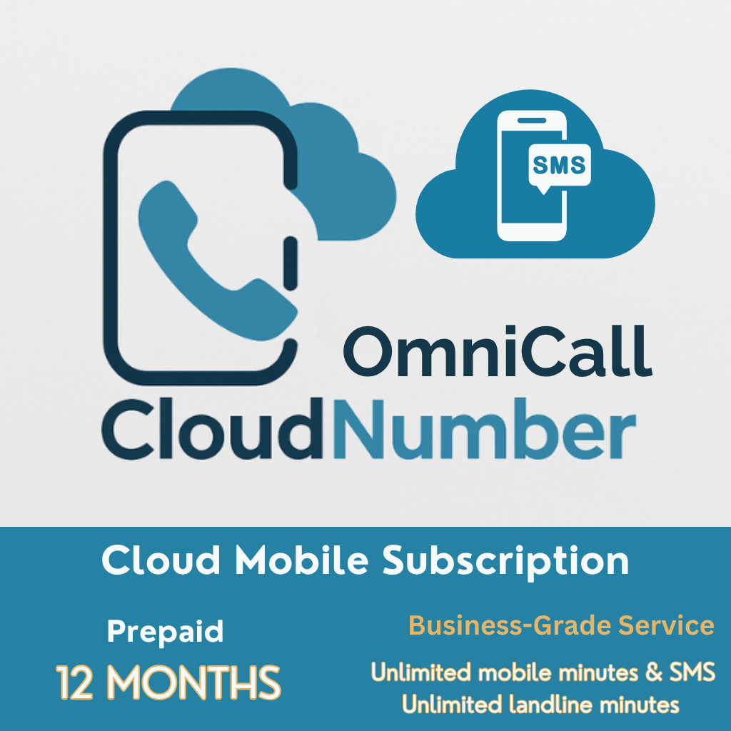OmniCall CloudNumber - Prepaid Voice & Text-Only Cloud Mobile (VoIP) Services Subscription - 12 Months (Fixed Term)