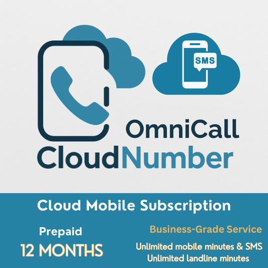 OmniCall CloudNumber - Prepaid Voice & Text-Only Cloud Mobile (VoIP) Services Subscription - 12 Months (Fixed Term)