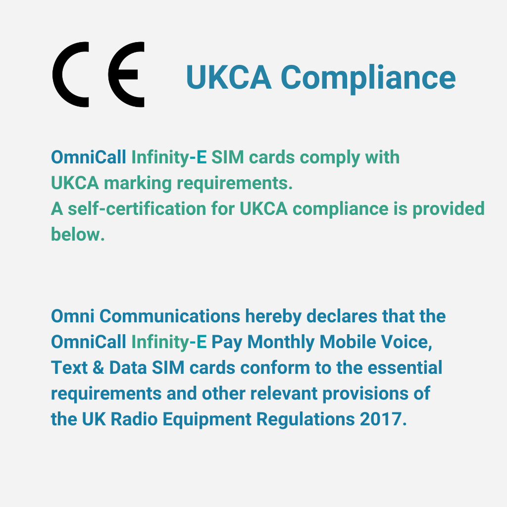 OmniCall Infinity-E (EE) - Pay Monthly Voice, Text & Unlimited Data SIM - Monthly Rolling Contract
