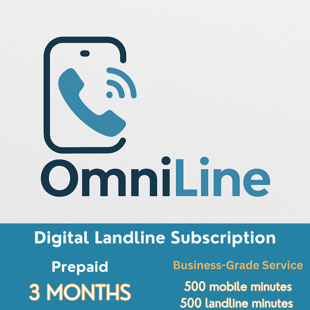 OmniLine - Prepaid VoIP Digital Landline Subscription (iPhone & Deskphones) - 3 Months (Fixed Term)