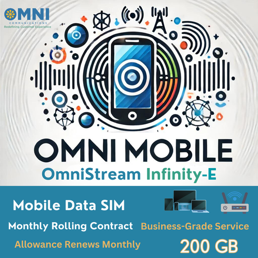 OmniStream Infinity-E (EE) - Pay Monthly 200GB Data SIM - Monthly Rolling Contract