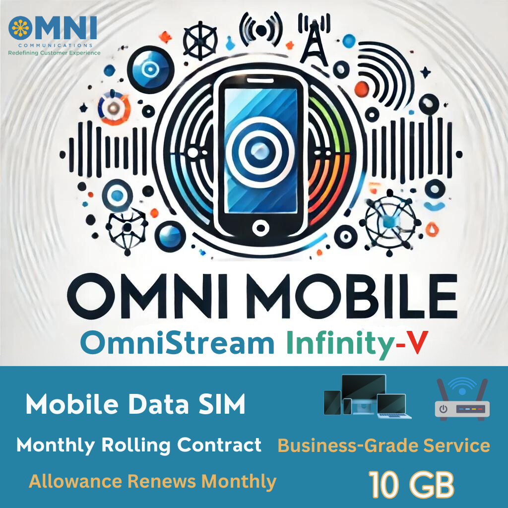 OmniStream Infinity-V (Vodafone) - Pay Monthly 10GB Data SIM - Monthly Rolling Contract