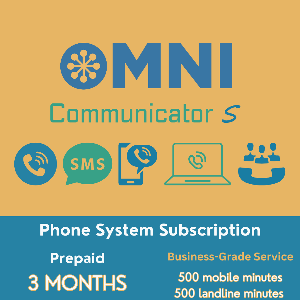 Omni Communicator S - Prepaid Cloud (VoIP) Phone System Subscription (Mobile, PC, Mac, Linux, Web & Deskphones) - 3 Months (Fixed Term)