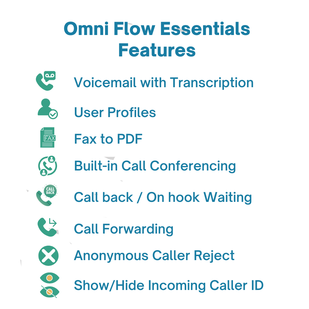 Omni Flow Essentials - Prepaid Cloud (VoIP) Phone System Subscription (Mobile, PC, Mac, Web & Deskphones) - 18 Months (Fixed Term)