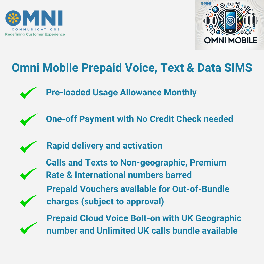 OmniCall Infinity-3 (Three) - Prepaid Unlimited Voice, Text & Data SIM - 12 Months