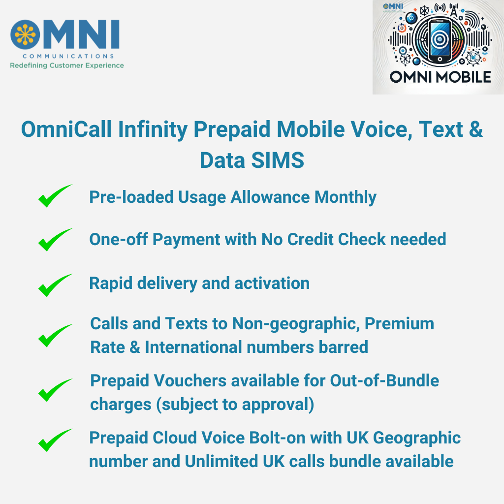 OmniCall Infinity-O (O2) - Prepaid Unlimited Voice, Text & Data SIM - 18 Months